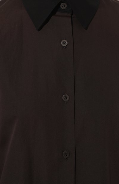 Хлопковая рубашка DRIES VAN NOTEN темно-коричневого цвета по цене 67300 руб., арт. 242-010708-9244, фото 5 Хлопковая рубашка DRIES VAN NOTEN, арт. 242-010708-9244, фото 5