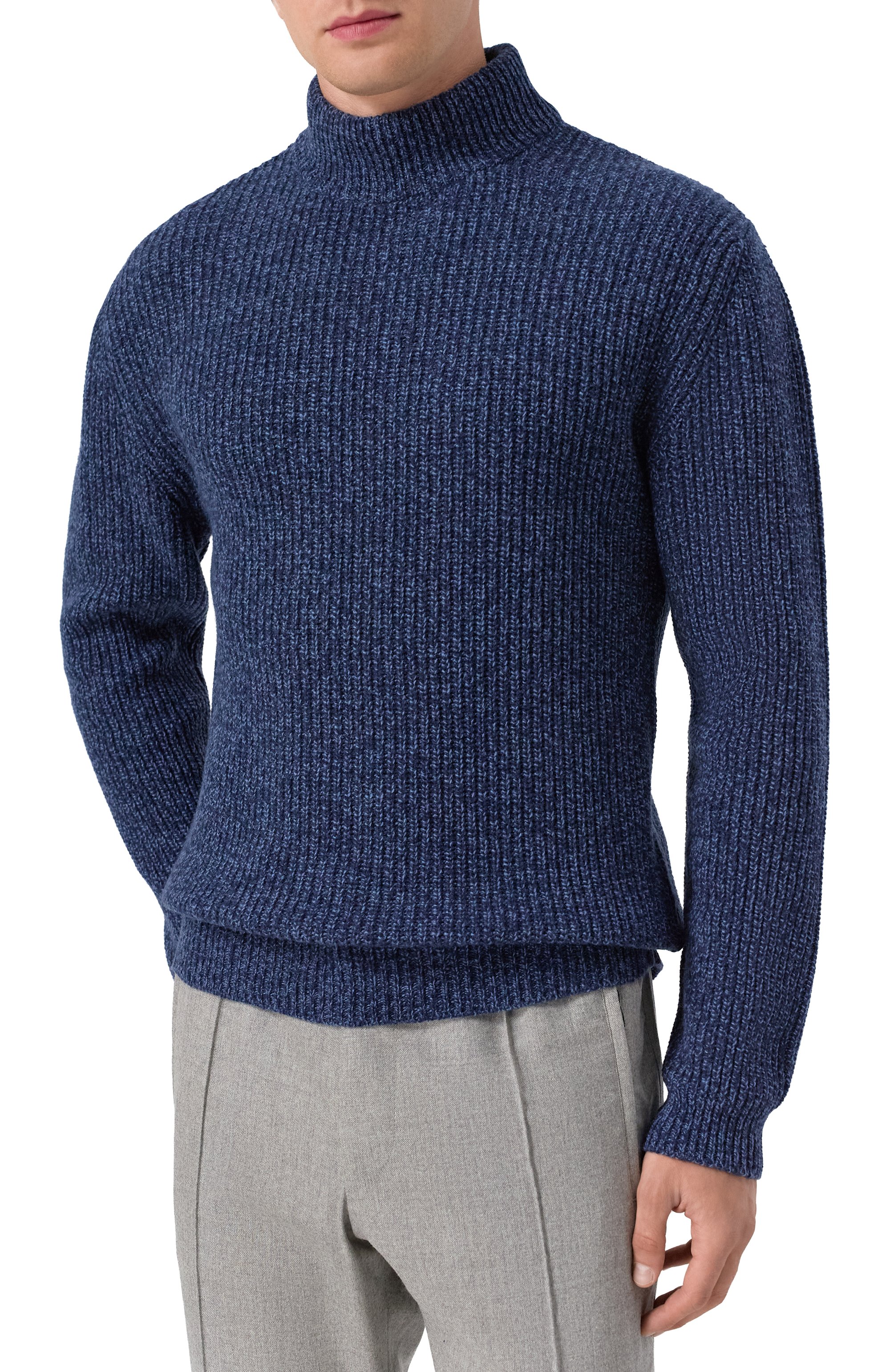 Шерстяной свитер DANIELE FIESOLI синего цвета по цене 22400 руб., арт. DF0250, фото 3 Шерстяной свитер DANIELE FIESOLI, арт. DF0250, фото 3