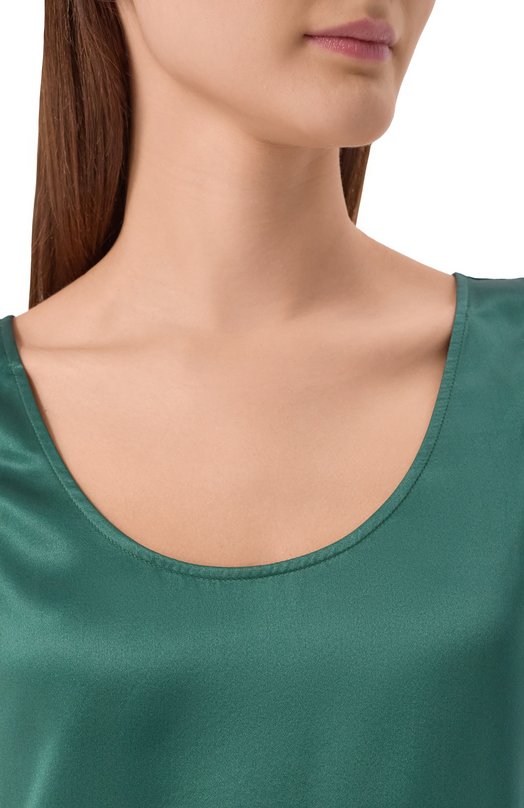 Атласный топ Kiton D51443K03337 Зелёный  D51443K03337 Фото 5