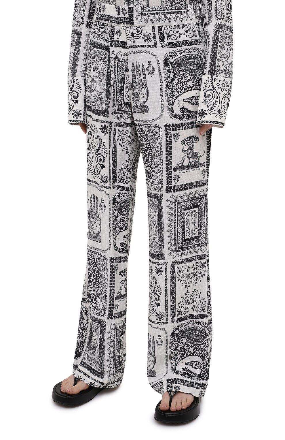 Брюки из вискозы ACNE STUDIOS черно-белого цвета по цене 49950 руб., арт. AK0354, фото 3 Брюки из вискозы ACNE STUDIOS, арт. AK0354, фото 3