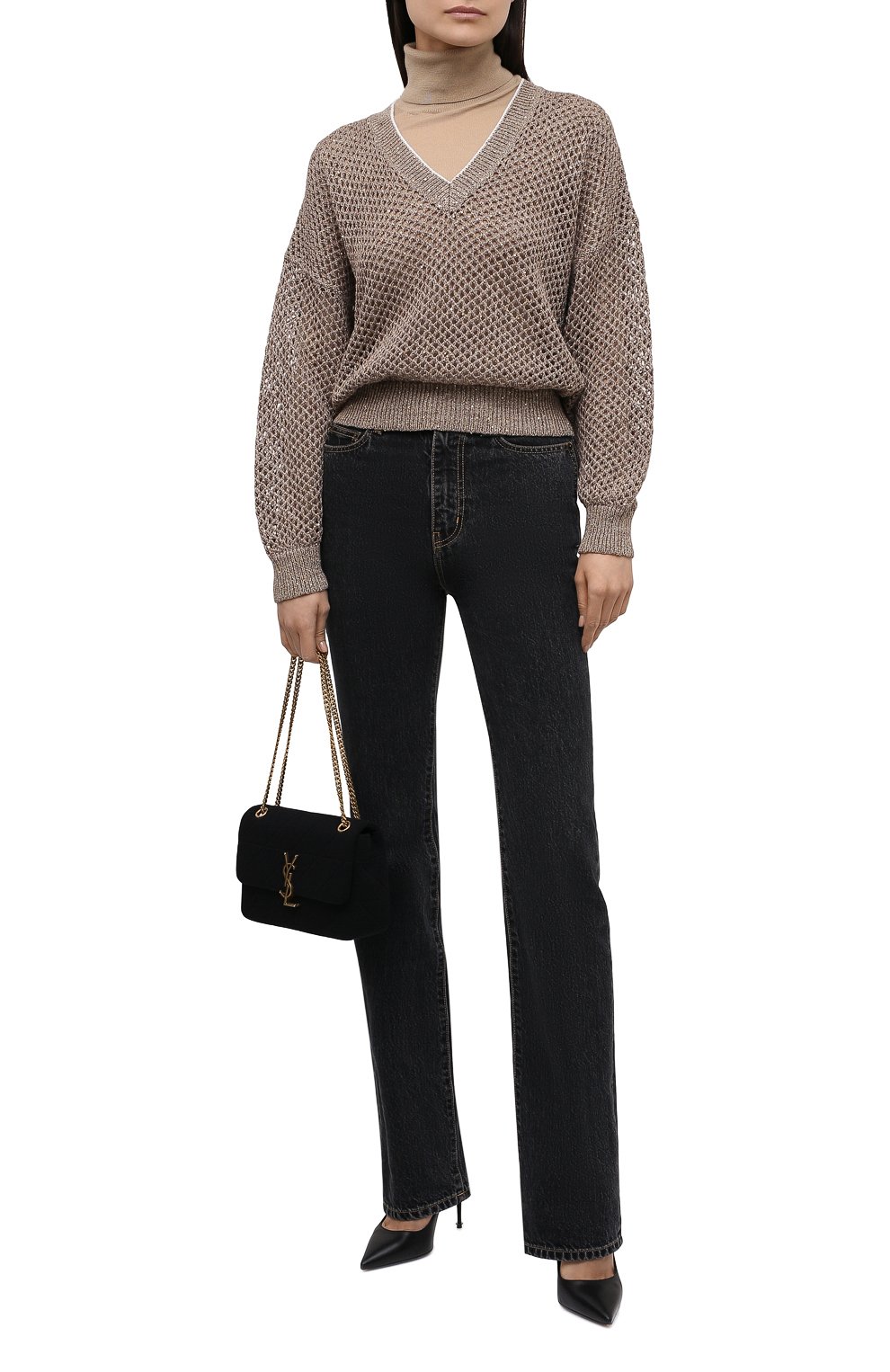 Свитер изо льна и хлопка BRUNELLO CUCINELLI, арт. MAJ585202, фото 2