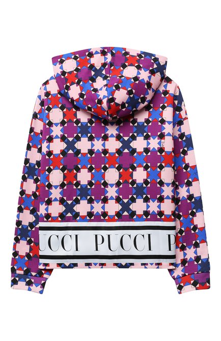 Детский хлопковая толстовка EMILIO PUCCI разноцветного цвета, арт. 9N4060/ND770/10-14 | Фото 2 (Рукава: Длинные; Материал внешний: Хлопок; Девочки Кросс-КТ: Толстовка-одежда; Ростовка одежда: 10 - 11 лет | 140 - 146см, 12 лет | 152 см, 13 - 15 лет | 158 см)
