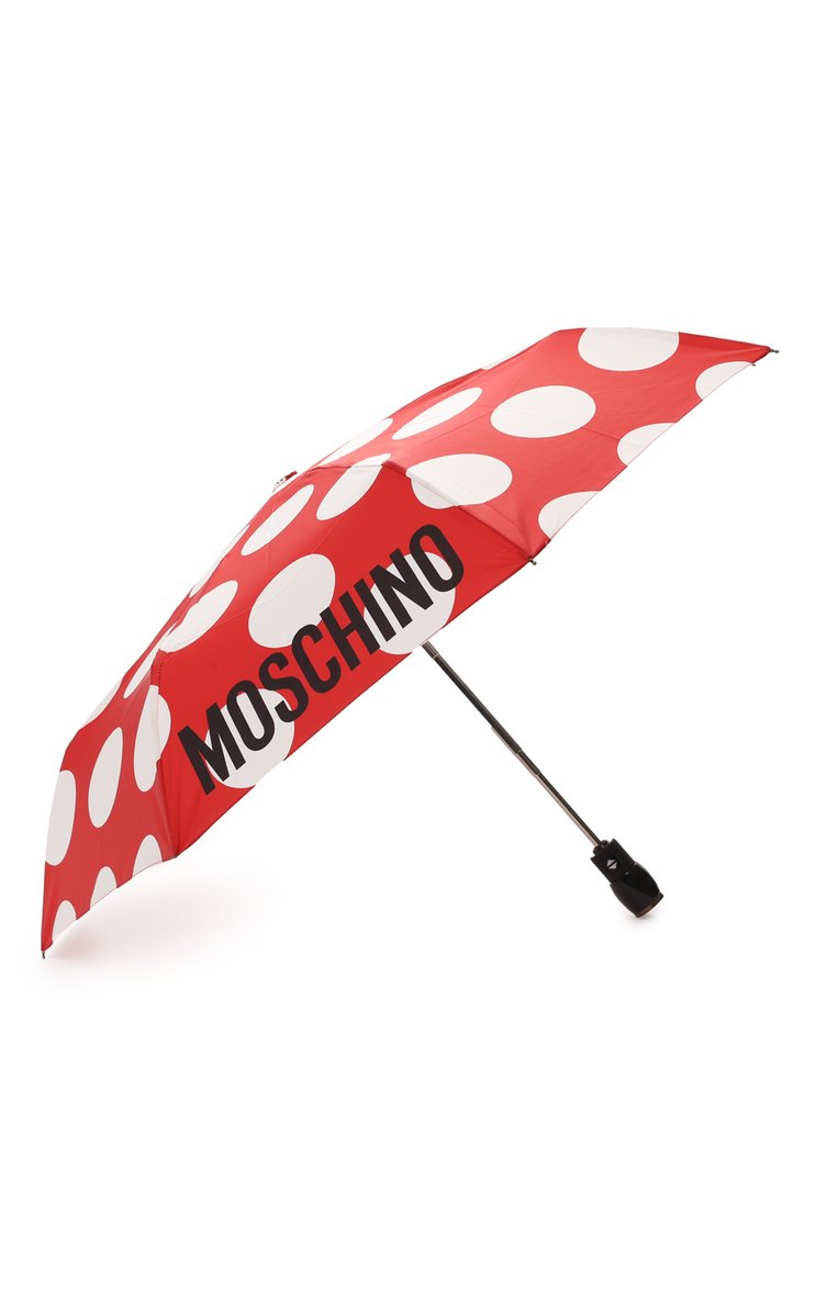 Женский складной зонт с принтом MOSCHINO красного цвета, арт. 8023-0PENCL0SE | Фото 2 (Материал: Синтетический материал, Текстиль, Металл; Статус проверки: Проверена категория, Проверено; Нос: Не проставлено; Материал сплава: Проверено, Проставлено)