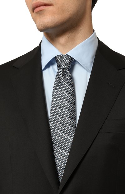 Шелковый галстук ZEGNA голубого цвета по цене 26350 руб., арт. 1P8/Z8D84TA8, фото 2 Шелковый галстук ZEGNA, арт. 1P8/Z8D84TA8, фото 2