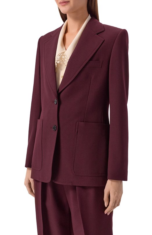 Шерстяной жакет Chloé CH26SVE75164 Фиолетовый  CH26SVE75164 Фото 3