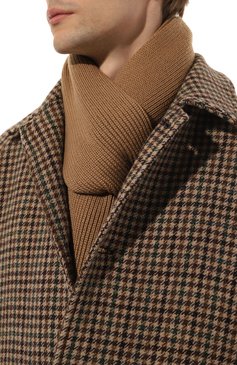 Мужской шерстяной шарф WOOLRICH бежевого цвета, арт. CFW0AC0167MRUF0663 | Фото 2 (Материал: Текстиль, Шерсть; Мужское Кросс-КТ: Шарфы - шарфы; Материал сплава: Проставлено; Нос: Не проставлено; Кросс-КТ: шерсть)