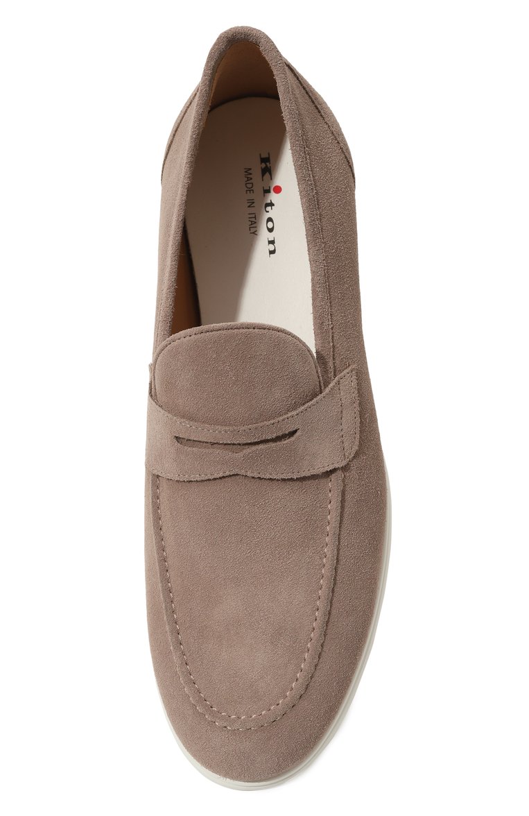 Мужские замшевые пенни-лоферы KITON бежевого цвета, арт. USSA075N00977 | Фото 6 (Нос: Не проставлено; Материал внутренний: Натуральная кожа; Стили: Кэжуэл; Материал внешний: Замша, Натуральная кожа)