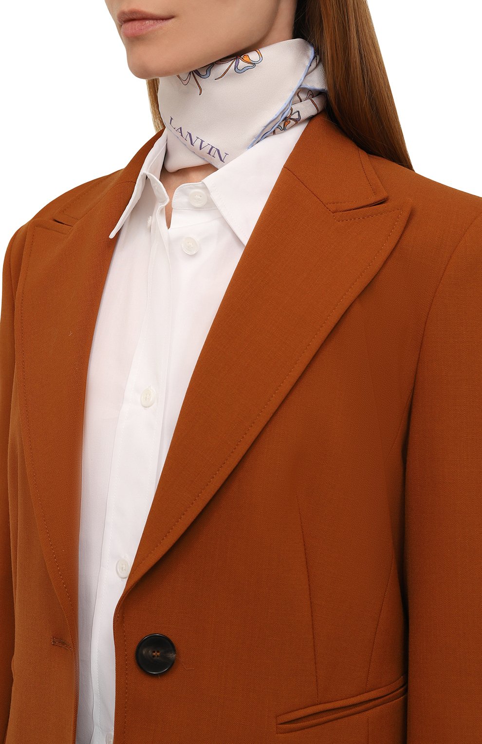 Шелковый платок LANVIN молочного цвета по цене 31800 руб., арт. 6L9090/SS671, фото 2 Шелковый платок LANVIN, арт. 6L9090/SS671, фото 2