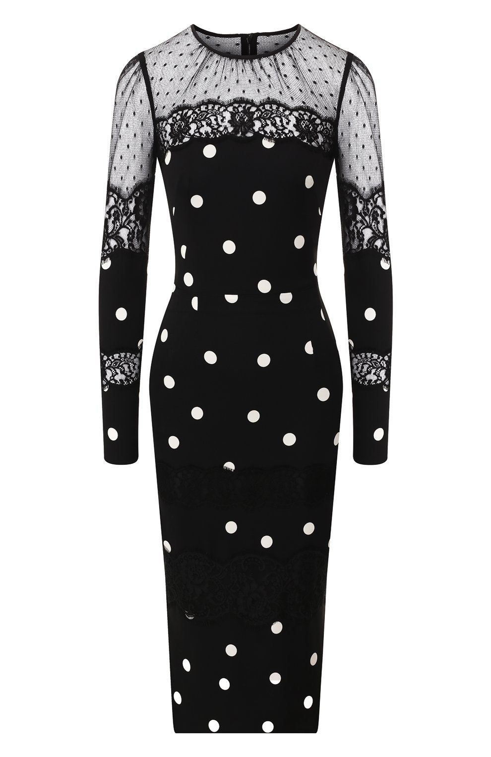 Платье-миди DOLCE & GABBANA черно-белого цвета по цене 246000 руб., арт. F6H6JT/FSAY0, фото 1 Платье-миди DOLCE & GABBANA, арт. F6H6JT/FSAY0, фото 1