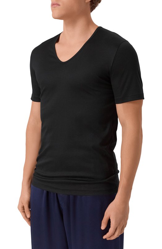 Хлопковая футболка Zimmerli 286-1442 Чёрный  286-1442 Фото 3