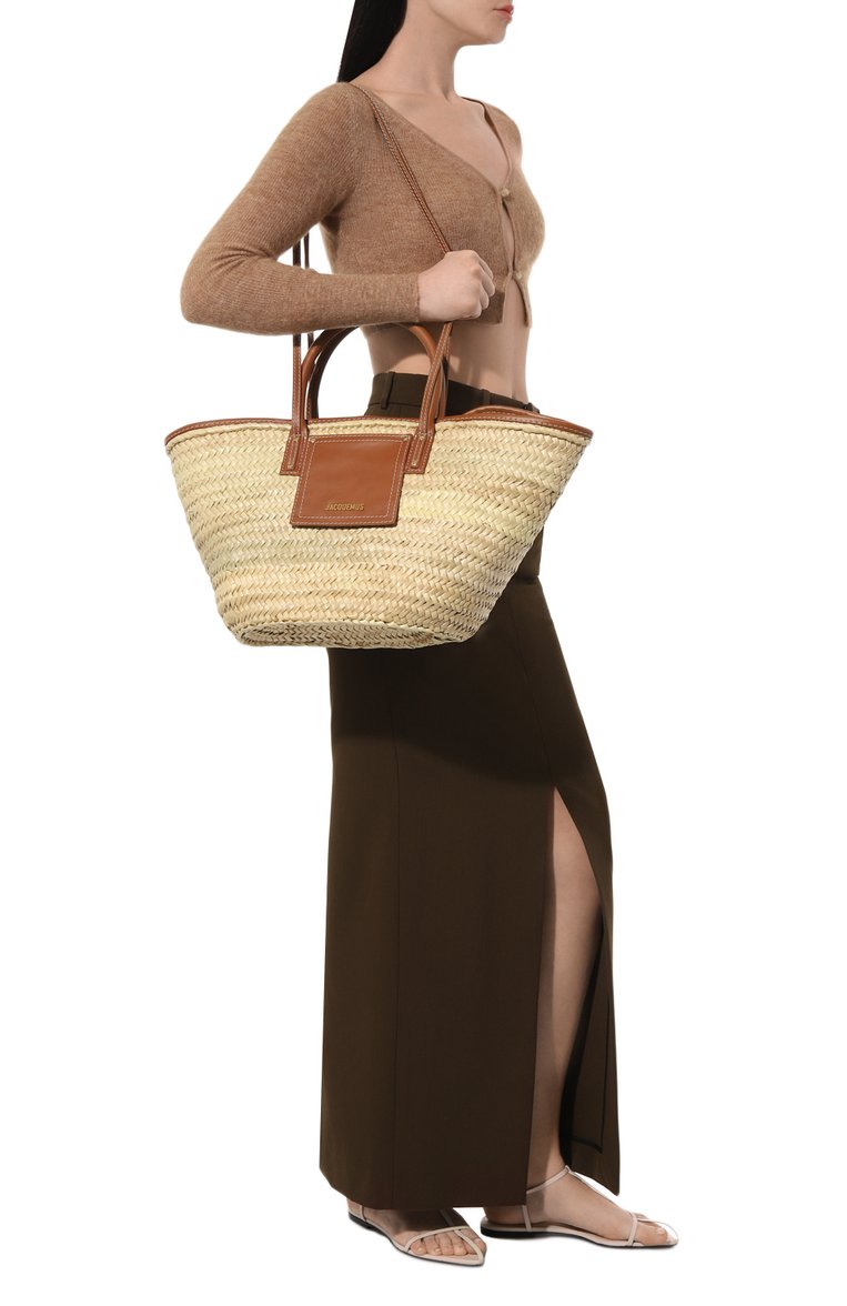 Женская сумка le panier soleil JACQUEMUS бежевого цвета, арт. 23E/223BA045-3072 | Фото 7 (Размер: medium; Материал: Рафия; Автоматизация ТО: Проставлено; Автоматизация состава: Проставлено)