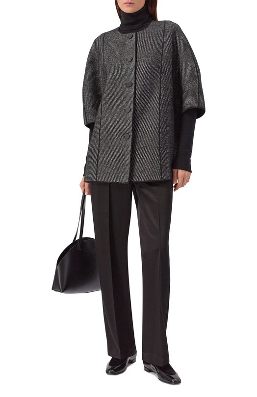 Пальто из шерсти и хлопка Emporio Armani EW001235/AF18163 Серый  EW001235/AF18163 Фото 2