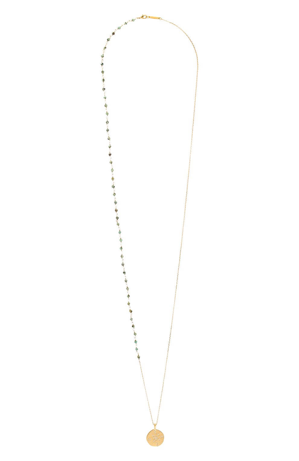 Кулон на цепочке HANKA_IN зеленого цвета по цене 19950 руб., арт. SHARM-SA-TUAF-MST, фото 1 Кулон на цепочке HANKA_IN, арт. SHARM-SA-TUAF-MST, фото 1