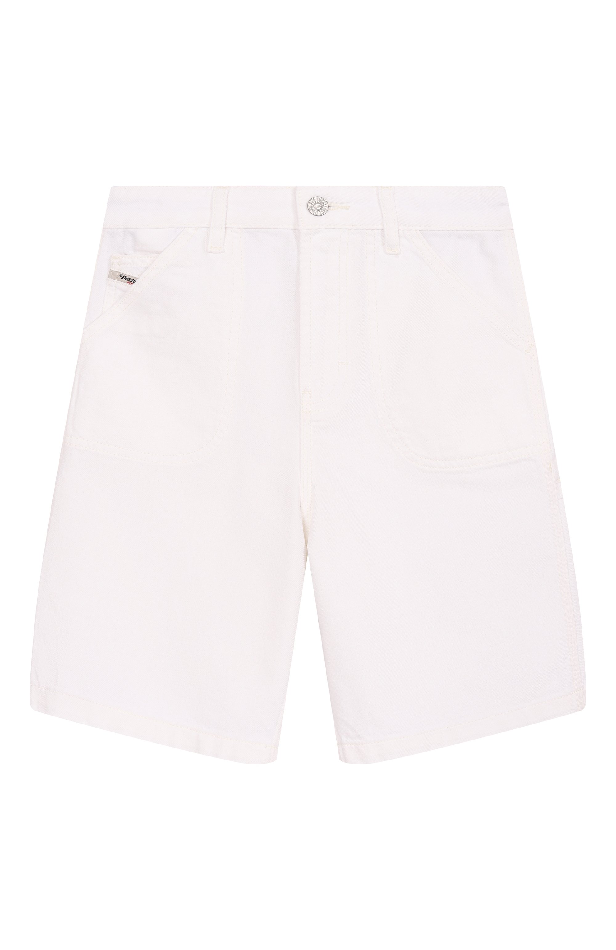 Джинсовые шорты DIESEL молочного цвета по цене 14500 руб., арт. J02535/KXBRZ, фото 1 Джинсовые шорты DIESEL, арт. J02535/KXBRZ, фото 1