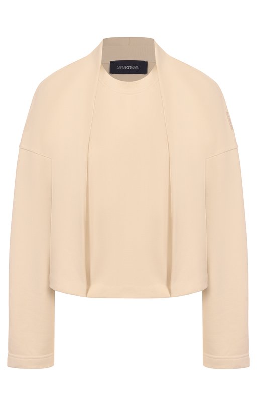 Хлопковый свитшот Sportmax MINNIE Кремовый MINNIE