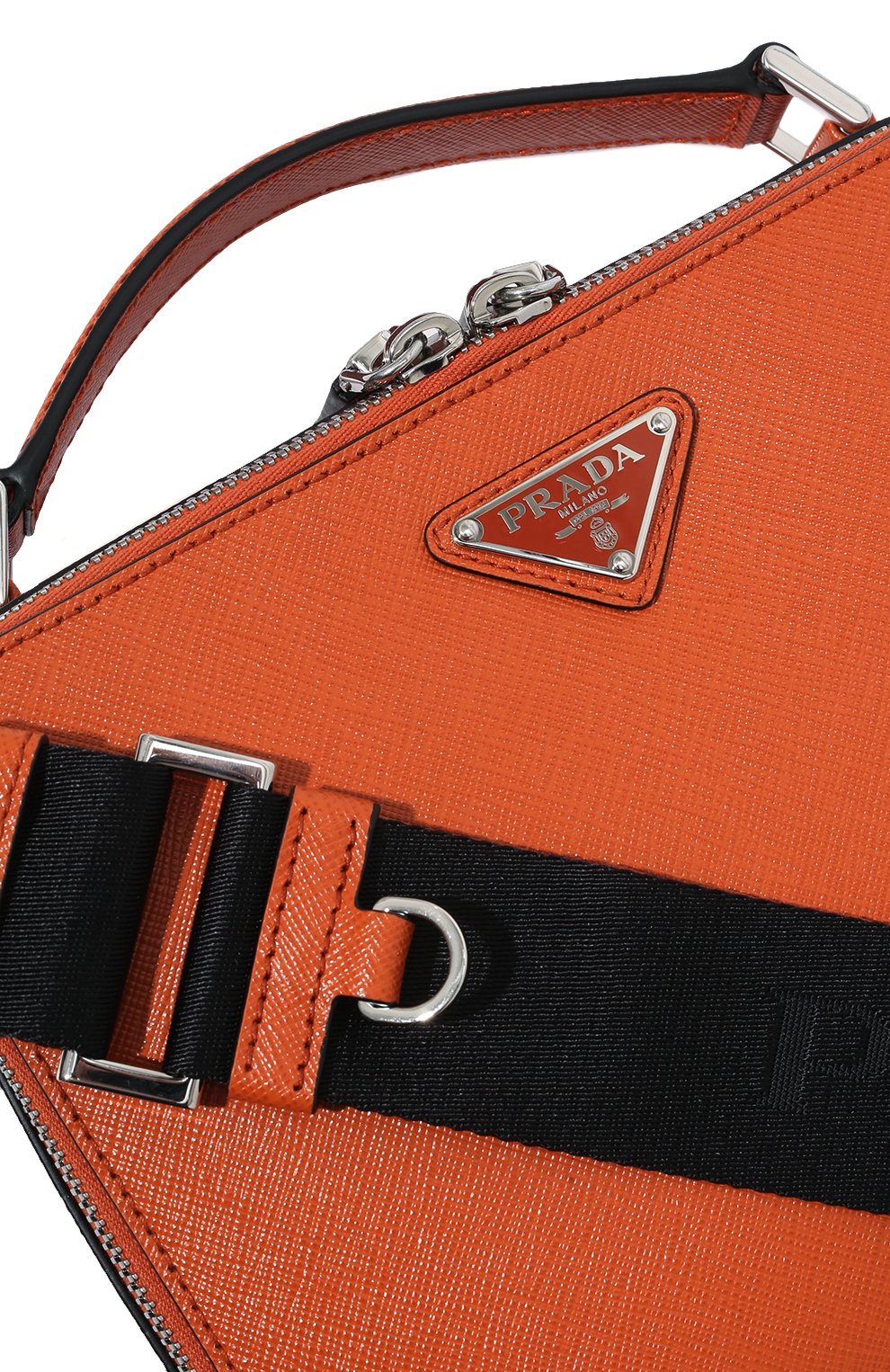 Кожаная сумка PRADA оранжевого цвета по цене 215000 руб., арт. 2VH069-9Z2-F0S73-YMI, фото 3 Кожаная сумка PRADA, арт. 2VH069-9Z2-F0S73-YMI, фото 3