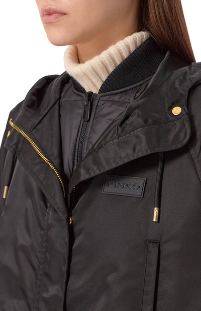 Комплект из парки и жилета PINKO черного цвета по цене 63950 руб., арт. 106015/A2ZA, фото 5 Комплект из парки и жилета PINKO, арт. 106015/A2ZA, фото 5