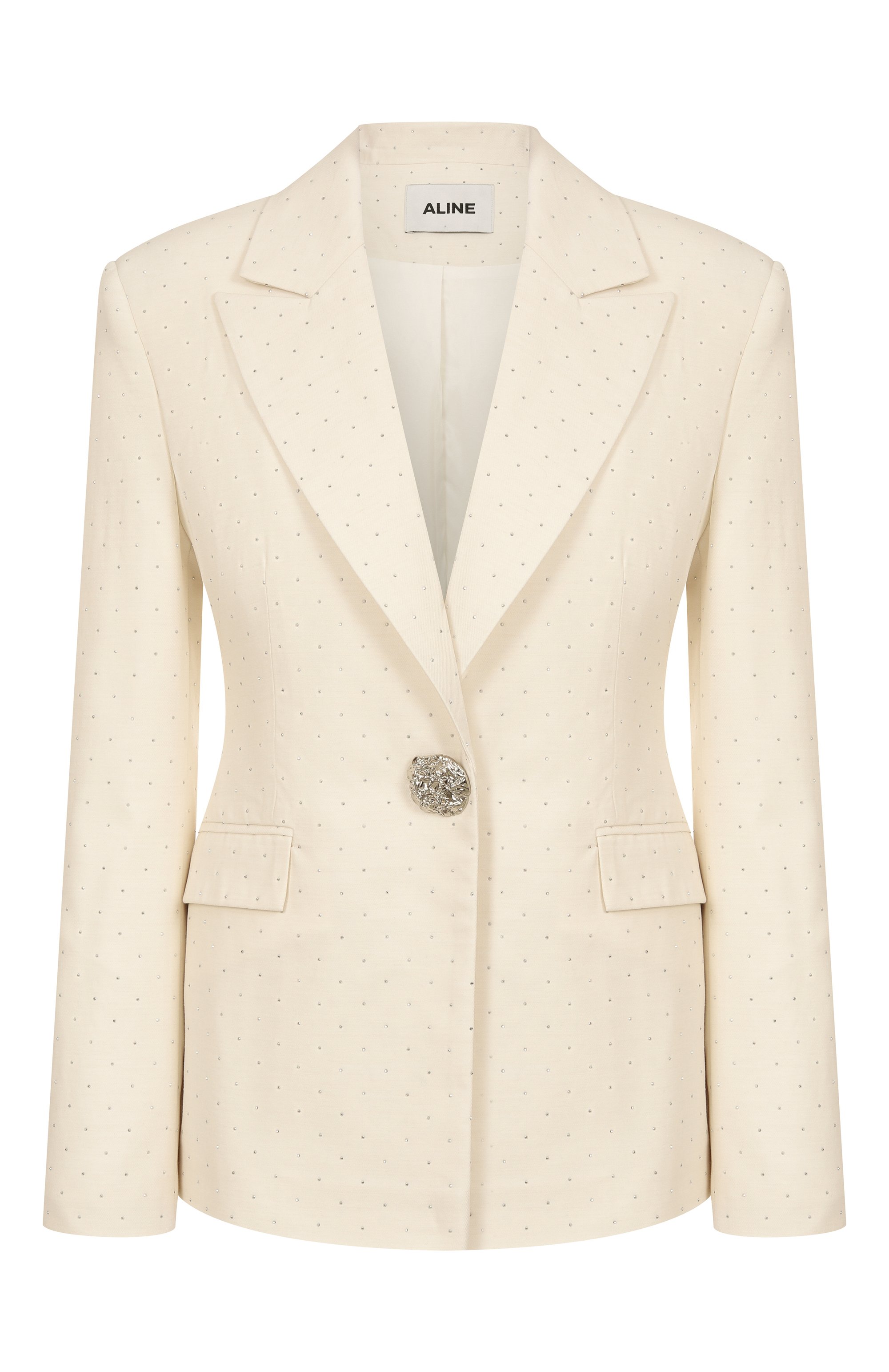 Жакет с отделкой стразами ALINE кремового цвета по цене 44500 руб., арт. AL043601, фото 1 Жакет с отделкой стразами ALINE, арт. AL043601, фото 1