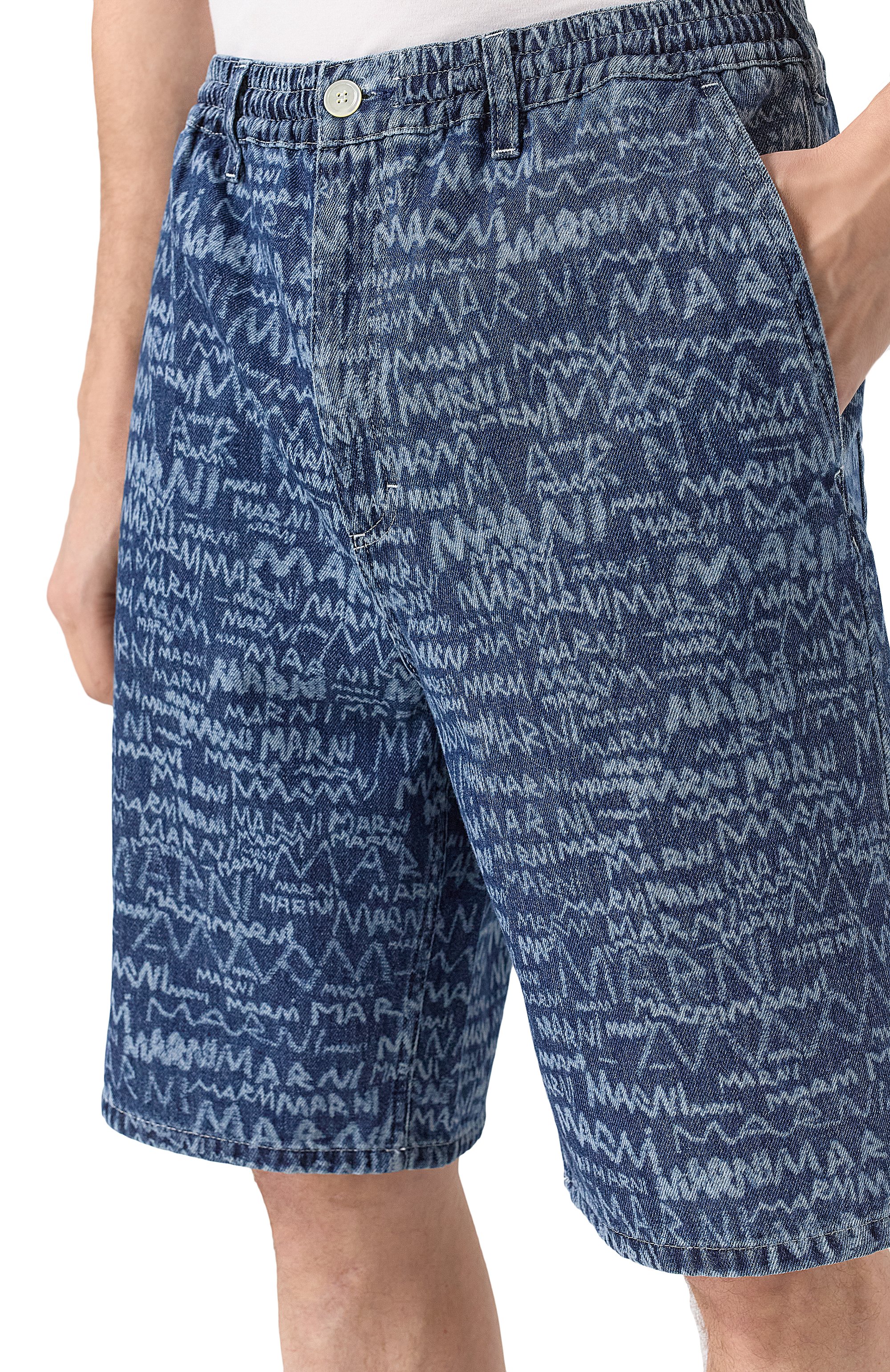 Джинсовые шорты MARNI синего цвета по цене 95900 руб., арт. PUJU0070A0/USCX38, фото 5 Джинсовые шорты MARNI, арт. PUJU0070A0/USCX38, фото 5