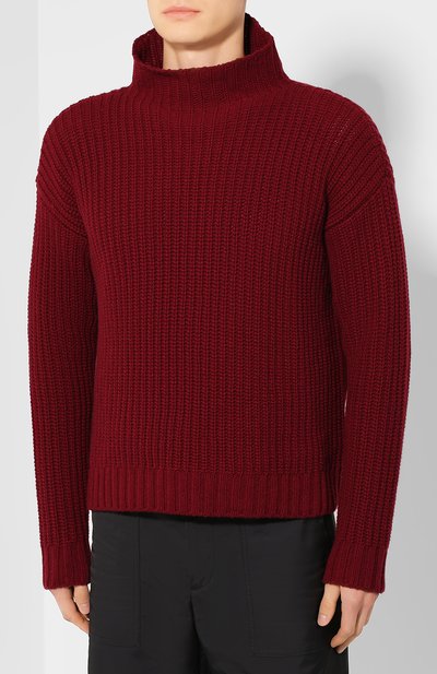 Свитер из смеси шерсти и кашемира VALENTINO бордового цвета по цене 116500 руб., арт. SV0KC05J5QN, фото 3 Свитер из смеси шерсти и кашемира VALENTINO, арт. SV0KC05J5QN, фото 3