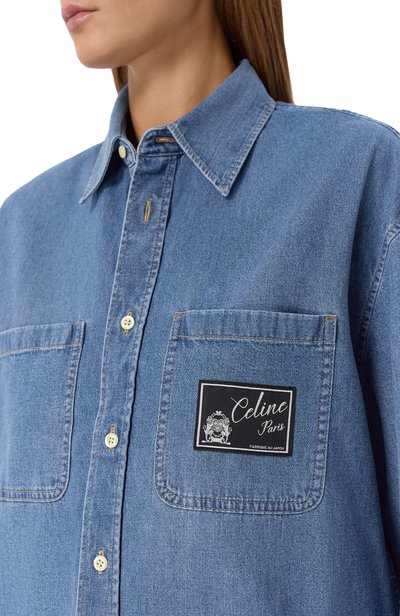 Джинсовая рубашка CELINE синего цвета по цене 146500 руб., арт. RC0N5/2N67, фото 5 Джинсовая рубашка CELINE, арт. RC0N5/2N67, фото 5
