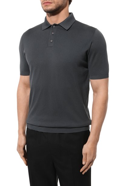 Хлопковое поло KITON темно-серого цвета по цене 81950 руб., арт. UMK0442, фото 3 Хлопковое поло KITON, арт. UMK0442, фото 3