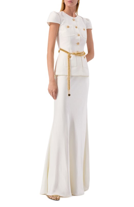 Комбинированное платье self-portrait PF25017XAC Белый  PF25017XAC Фото 2