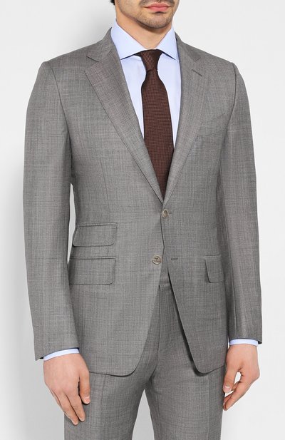 Шерстяной костюм TOM FORD серого цвета по цене 361000 руб., арт. 722R03/21YA4C, фото 2 Шерстяной костюм TOM FORD, арт. 722R03/21YA4C, фото 2