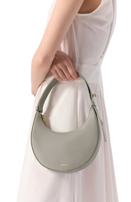 Женская сумка furla delizia mini FURLA светло-зеленого цвета, арт. WE00649/AX0733 | Фото 2 (Материал сплава: Проставлено; Драгоценные камни: Проставлено; Материал: Натуральная кожа; Размер: mini)