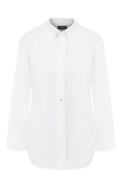 Льняная рубашка EMPORIO ARMANI белого цвета по цене 42250 руб., арт. 2NC10T/2M057, фото 1 Льняная рубашка EMPORIO ARMANI, арт. 2NC10T/2M057, фото 1