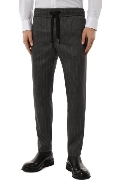 Шерстяные брюки DOLCE & GABBANA темно-серого цвета по цене 78750 руб., арт. GP0I1T/FR21H, фото 3 Шерстяные брюки DOLCE & GABBANA, арт. GP0I1T/FR21H, фото 3