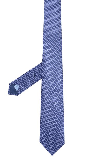 Шелковый галстук CORNELIANI темно-синего цвета по цене 13450 руб., арт. 83U390-9120357/00, фото 2 Шелковый галстук CORNELIANI, арт. 83U390-9120357/00, фото 2