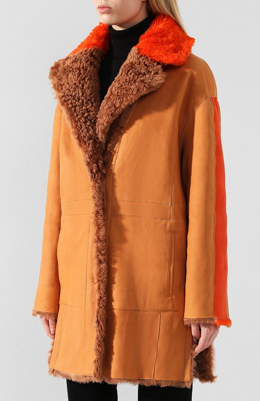 Двусторонняя дубленка DROMe Коричневый, фото 6