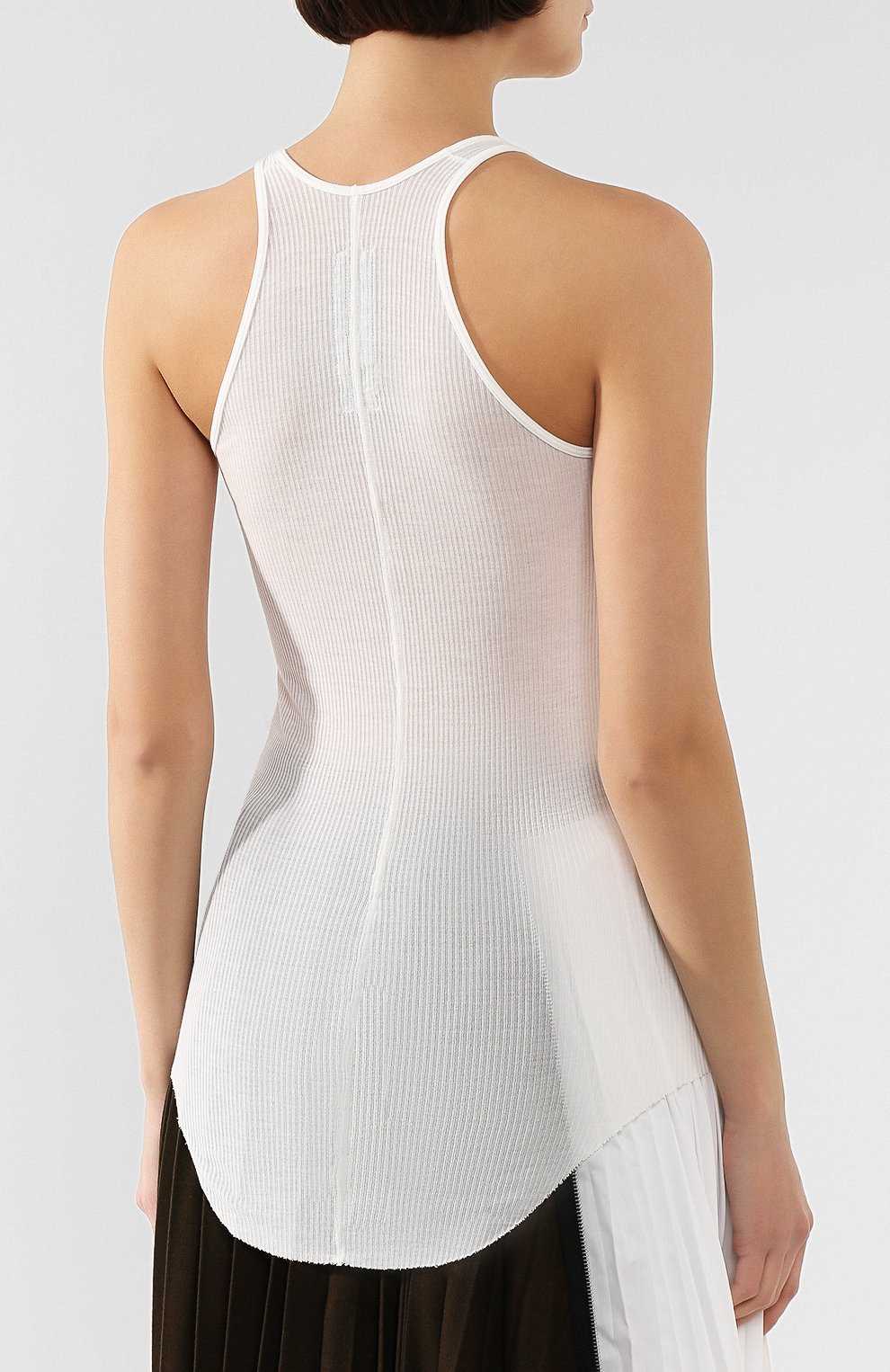 Майка из смеси вискозы и шелка RICK OWENS белого цвета по цене 22900 руб., арт. RP20S1101/RC, фото 4 Майка из смеси вискозы и шелка RICK OWENS, арт. RP20S1101/RC, фото 4