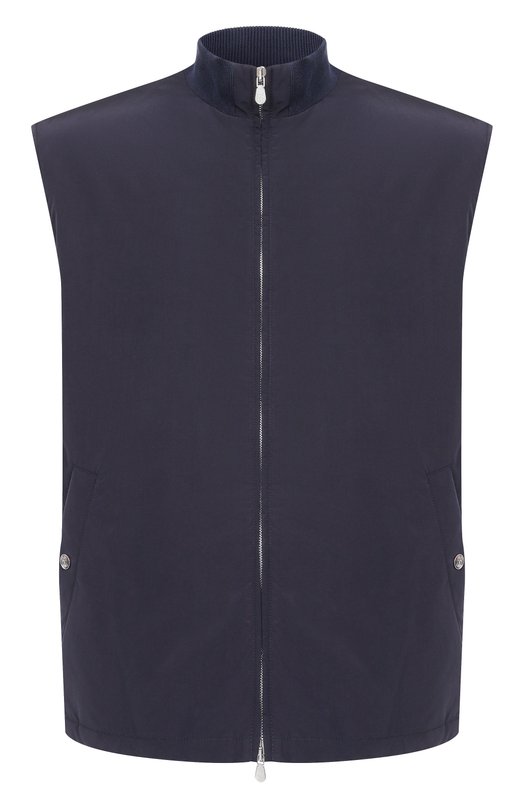 Комбинированный жилет Brunello Cucinelli MD4796535P Синий MD4796535P