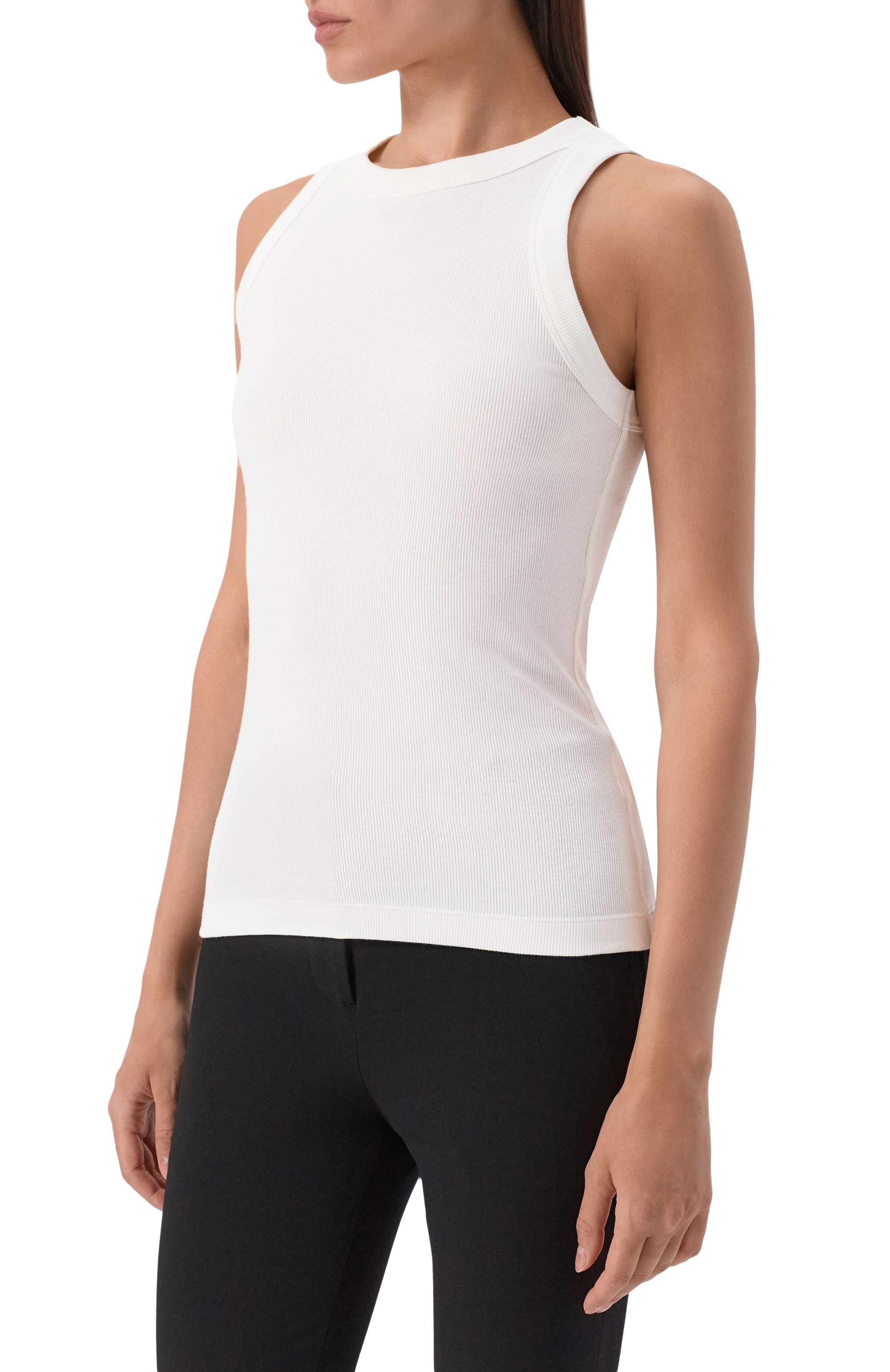 Майка из хлопка и шелка 12 STOREEZ белого цвета по цене 4800 руб., арт. 136695, фото 3 Майка из хлопка и шелка 12 STOREEZ, арт. 136695, фото 3