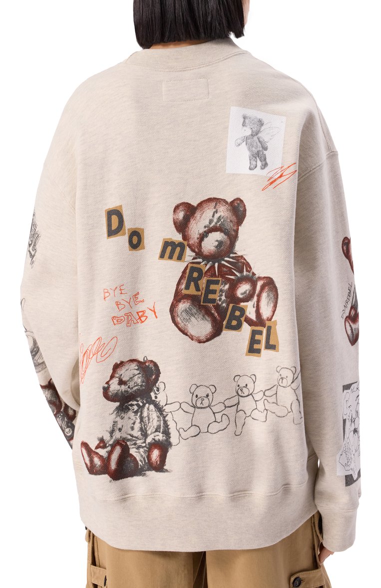 Женский хлопковый свитшот DOMREBEL светло-бежевого цвета, арт. STUFFY SWEATSHIRT | Фото 4 (Длина (для топов): Стандартные; Драгоценные камни: Проставлено; Рукава: Длинные; Материал сплава: Проставлено; Женское Кросс-КТ: Свитшот-одежда; Стили: Гранж; Материал внешний: Хлопок)