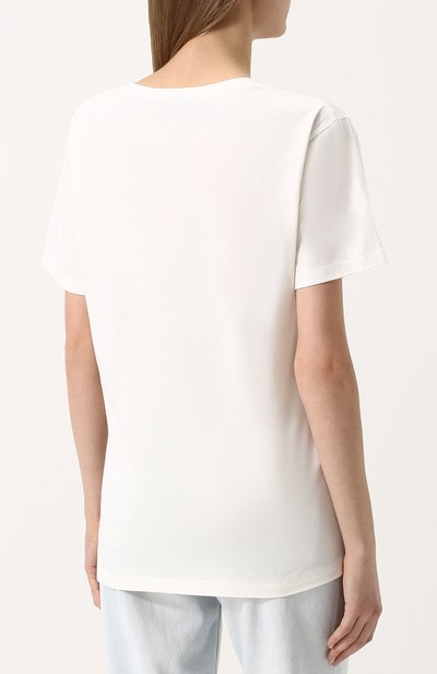 Хлопковая футболка свободного кроя с принтом GUCCI, арт. 492347/X3L88, фото 4