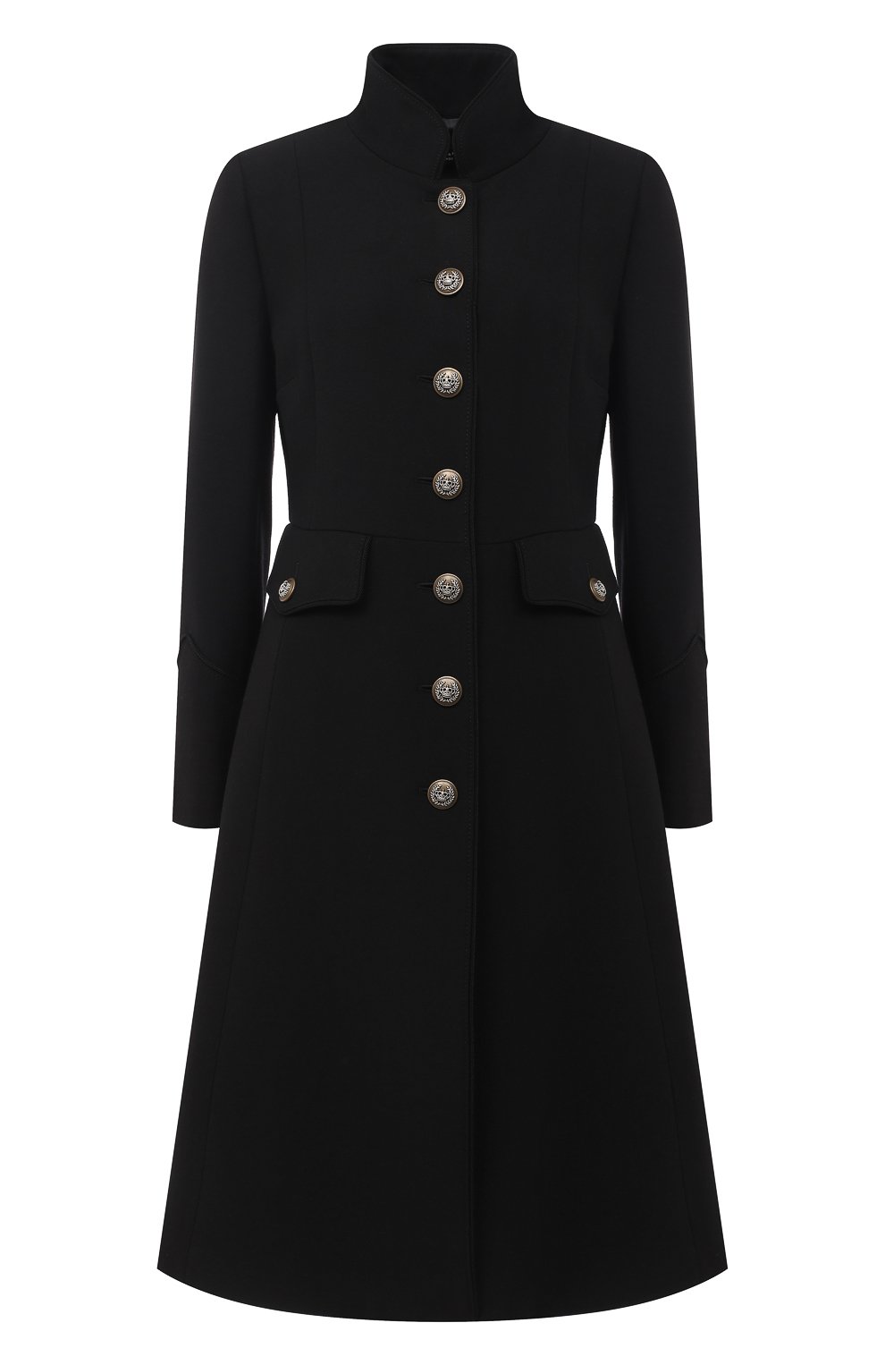 Шерстяное пальто DOLCE & GABBANA черного цвета по цене 370500 руб., арт. F0Z21T/FU2C0, фото 1 Шерстяное пальто DOLCE & GABBANA, арт. F0Z21T/FU2C0, фото 1