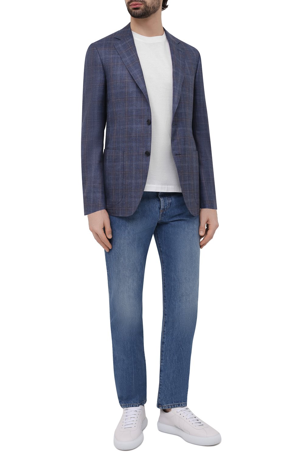 Пиджак из шерсти и шелка CANALI синего цвета по цене 192500 руб., арт. 23288/CF00435, фото 2 Пиджак из шерсти и шелка CANALI, арт. 23288/CF00435, фото 2