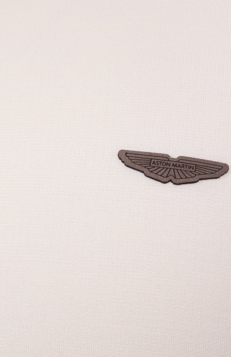 Мужское поло из хлопка и шелка boss x aston martin BOSS CAMEL кремового цвета, арт. 50537882 | Фото 6 (Длина (для топов): Стандартные; Материал внешний: Хлопок; Рукава: Короткие; Застежка: Пуговицы; Принт: Без принта; Стили: Кэжуэл; Кросс-КТ: Джерси; Мужское Кросс-КТ: Футболка-одежда)