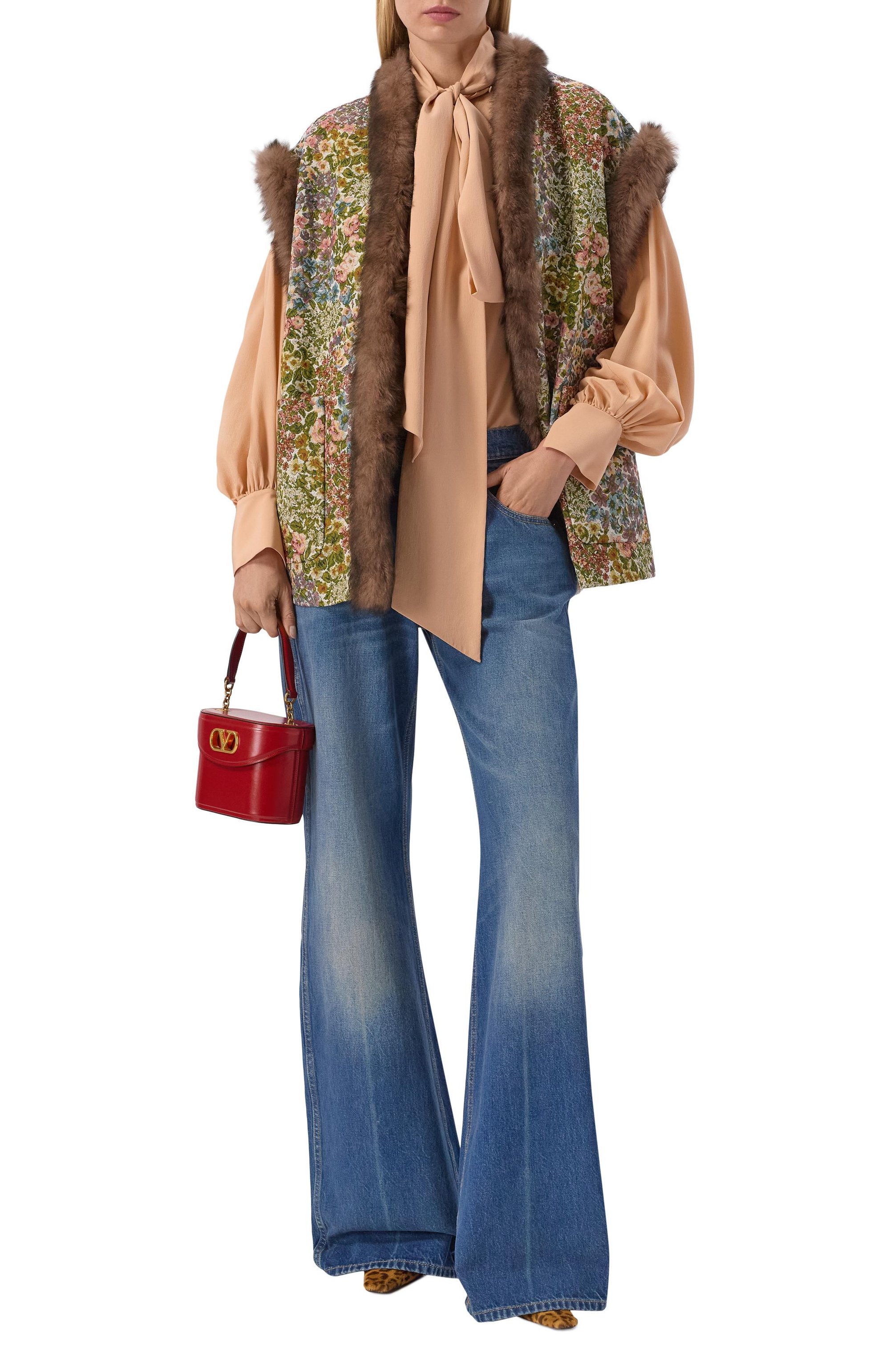 Жилет с отделкой из ягненка VALENTINO, арт. 8B3CF0T2/9YL, фото 2