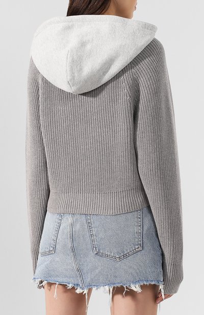 Пуловер с капюшоном ALEXANDERWANG.T светло-серого цвета по цене 45950 руб., арт. 4KC2191042, фото 4 Пуловер с капюшоном ALEXANDERWANG.T, арт. 4KC2191042, фото 4