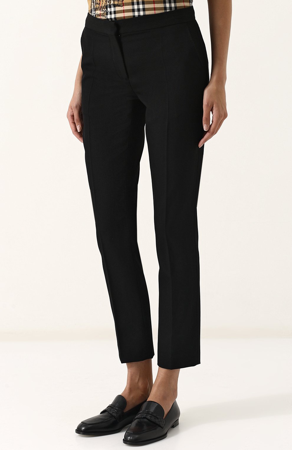 Шерстяные укороченные брюки со стрелками BURBERRY, арт. 4072506, фото 3