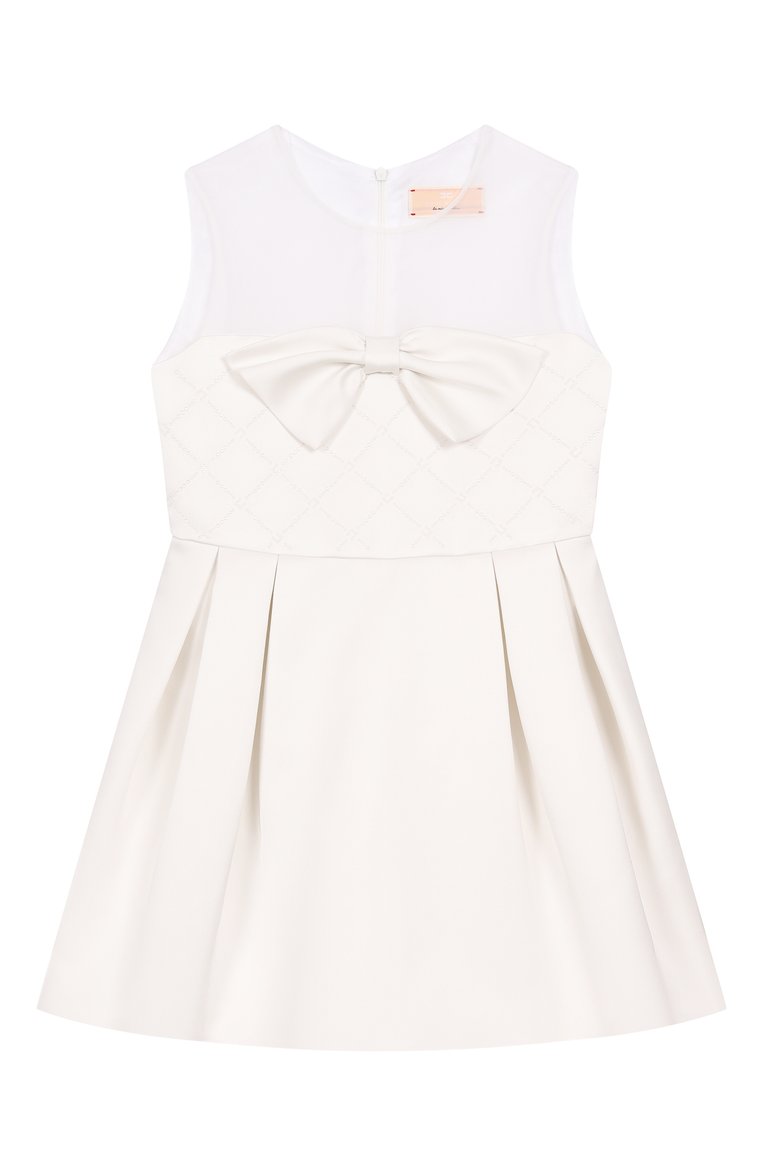 Де�тское атласное платье ELISABETTA FRANCHI LA MIA BAMBINA молочного цвета, арт. EFAB5790/RA016/10A-12A+ | Фото 1 (Материал внешний: Синтетический материал; Материал подклада: Вискоза; Рукава: Без рукавов; Случай: Формальный; Девочки Кросс-КТ: Платье-одежда; Ростовка одежда: 10 - 11 лет | 140 - 146см, 13 - 15 лет | 158 см, 12 лет | 152 см)