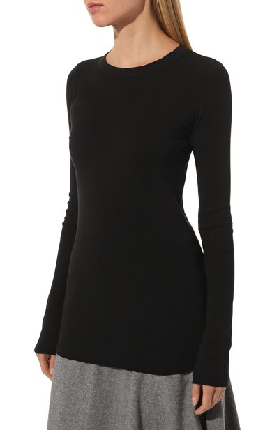 Хлопковый лонгслив RICK OWENS черного цвета по цене 32800 руб., арт. RP01C5202/RD, фото 3 Хлопковый лонгслив RICK OWENS, арт. RP01C5202/RD, фото 3