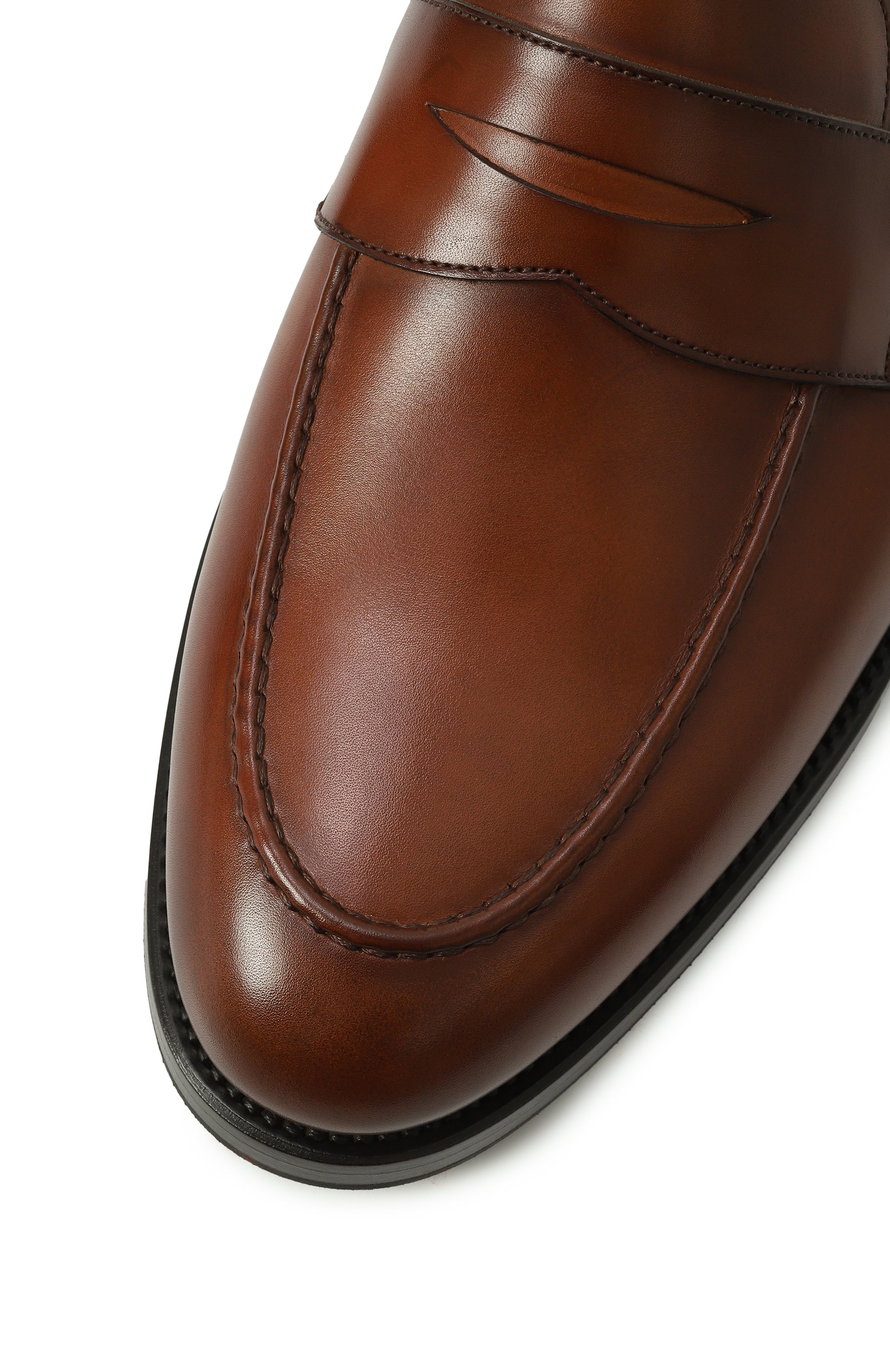 Кожаные пенни-лоферы W.GIBBS светло-коричневого цвета по цене 63100 руб., арт. 0354003, фото 7 Кожаные пенни-лоферы W.GIBBS, арт. 0354003, фото 7