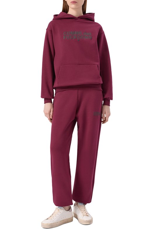 Хлопковое худи Comme des Fuckdown CFABW01355 Бордовый  CFABW01355 Фото 2
