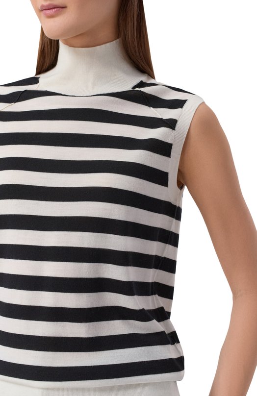 Шерстяной топ BOSS 50544998 Чёрно-белый  50544998 Фото 5