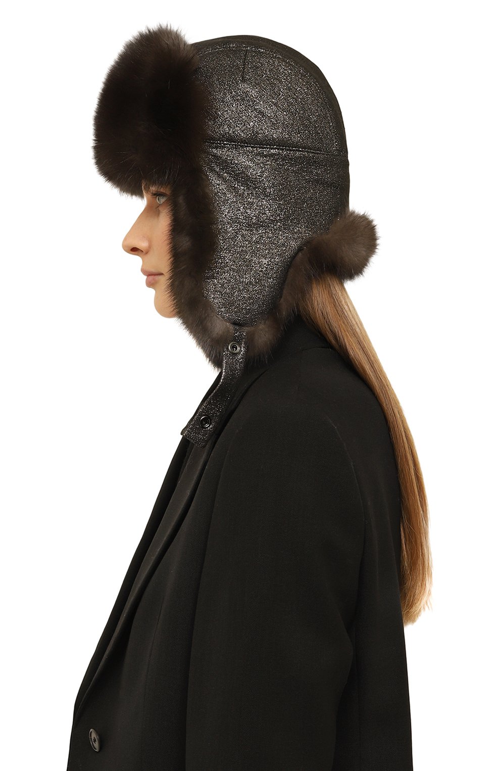 Шапка-ушанка из меха соболя BLACK SABLE, арт. BS-005F8, фото 2